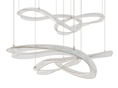 现代飘带玻璃灯罩吊灯