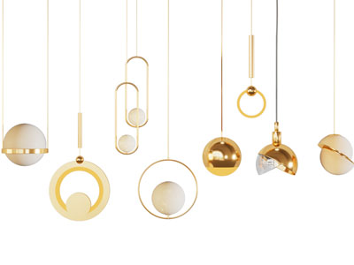 现代轻奢垂线单头吊灯