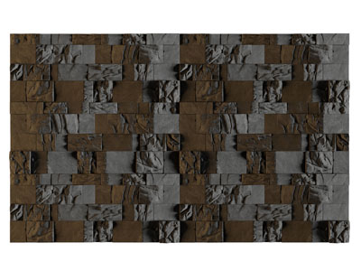 现代文化石背景墙3d模型 现代文化石背景墙