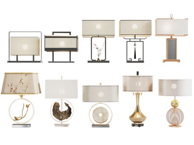 新中式方形灯罩台灯