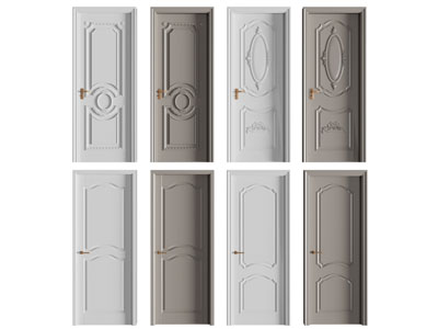 简欧单扇平开门