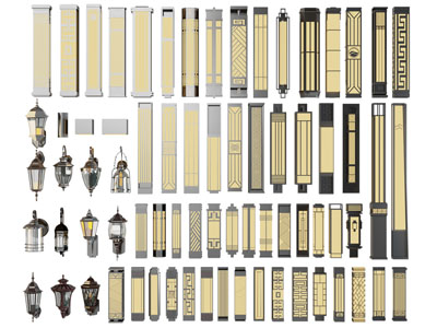 新中式长方形壁灯