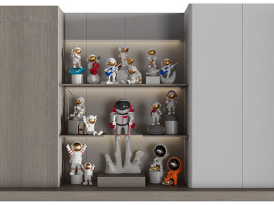现代宇航员雕塑雕刻收纳装饰柜