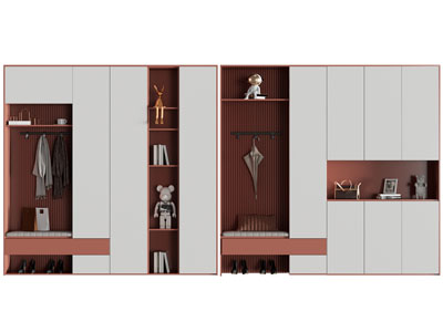 现代带卡座的玄关鞋柜