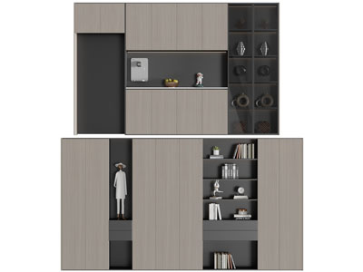 现代实木装饰柜 书柜