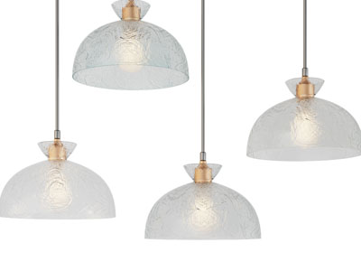 现代轻奢花纹玻璃灯罩吊灯