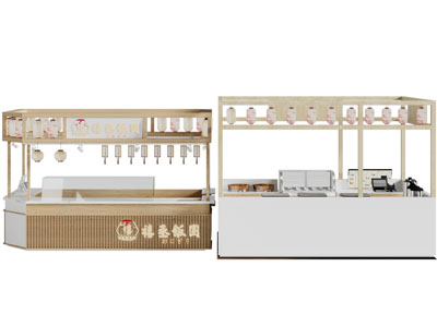 新中式小吃售卖点 摊位3d模型 新中式小吃售卖点 摊位