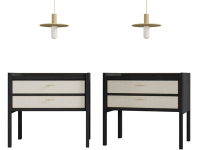 现代实木床头柜