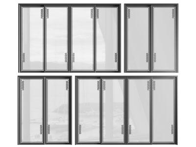 新中式玻璃双扇推拉门