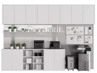 现代办公室收纳柜 打印机3d模型 现代办公室收纳柜 打印机