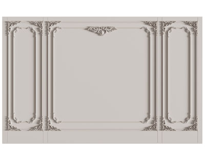 法式雕花护墙板、背景墙3d模型 法式雕花护墙板、背景墙