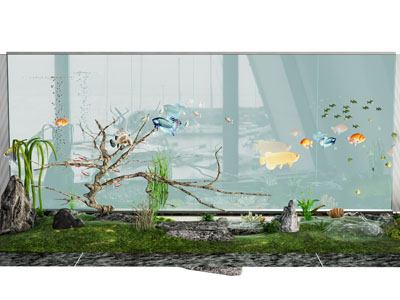 现代室内鱼缸水族景观小品