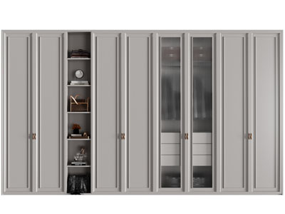 美式木质衣柜3d模型 美式木质衣柜