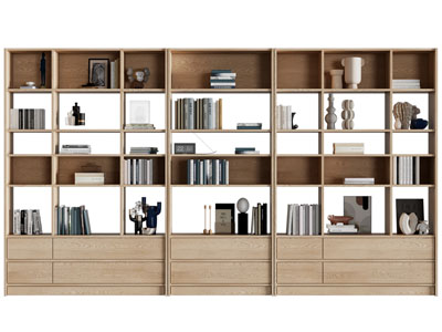 现代实木装饰书柜