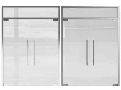 现代办公玻璃平开大门