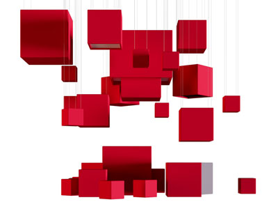 现代几何方块雕塑摆件组合