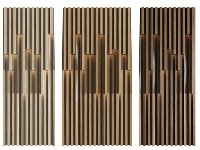 现代栅格实木背景墙 护墙板 吸音板