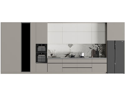 现代嵌入冰箱的橱柜