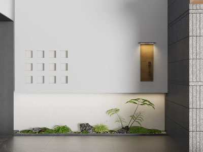 新中式室内景墙 花草景观园艺小品