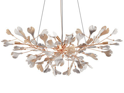 现代轻奢树叶装饰的吊灯