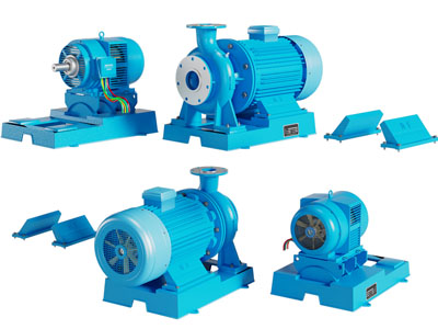 现代电机、水泵3d模型 现代电机、水泵