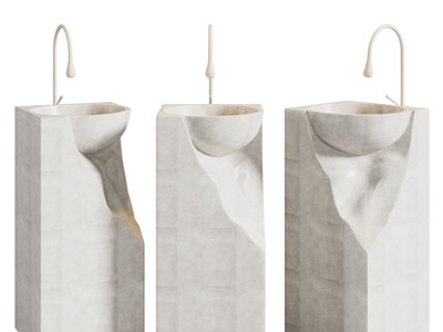 侘寂风立式台盆、洗手台