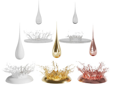 现代水花雕塑雕刻3d模型 现代水花雕塑雕刻