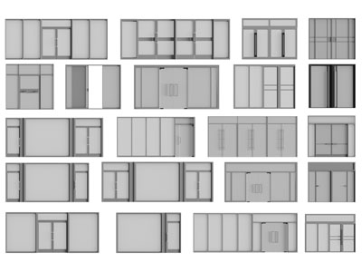 现代办公玻璃大门