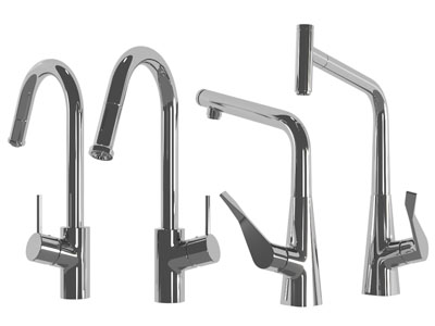 现代不锈钢弯管水龙头3d模型 现代不锈钢弯管水龙头