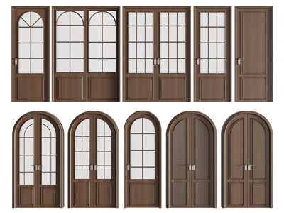 法式拱形平开门、双开门