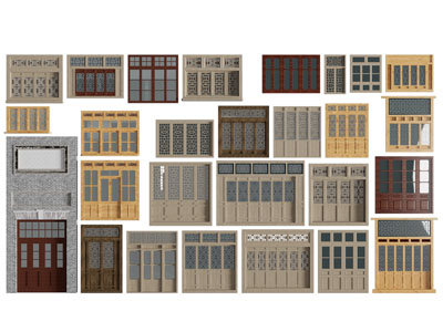 新中式大门、折叠门、推拉门