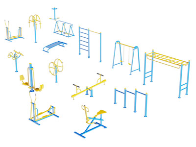 现代社区室外体育设备、健身器材3d模型 现代社区室外体育设备、健身器材
