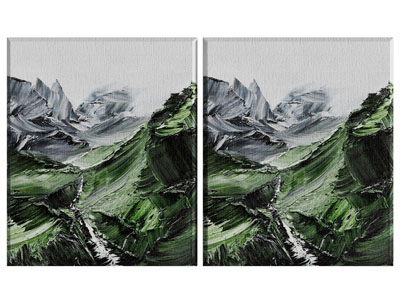 现代山脉装饰挂画3d模型 现代山脉装饰挂画