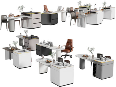 现代书桌、餐桌椅组合