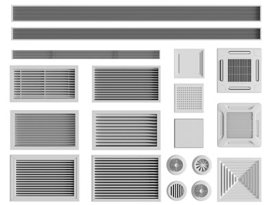 现代空调出风口、排风扇3d模型 现代空调出风口、排风扇