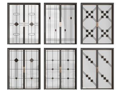 现代玻璃推拉门、双开门、移门