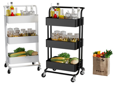 现代厨房水果蔬菜、调料瓶收纳架、置物架