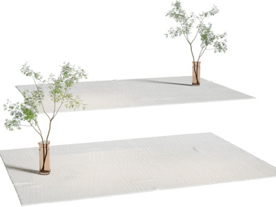 现代长方形地毯3d模型 现代长方形地毯