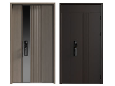 现代带密码锁的入户平开门