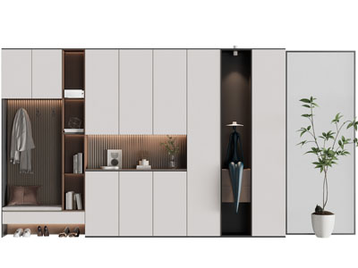 现代玄关隔断鞋柜