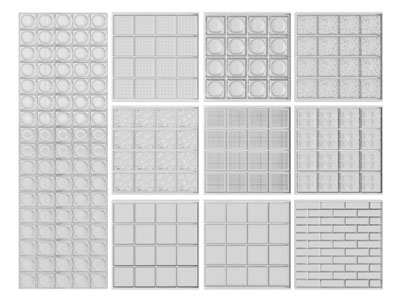 现代玻璃砖隔断3d模型 现代玻璃砖隔断