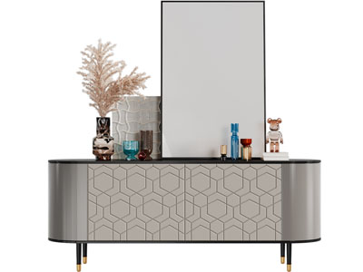 现代电视柜、摆件组合