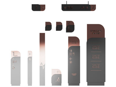 现代商场路标、指示牌