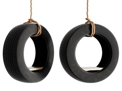 现代户外轮胎秋千吊椅