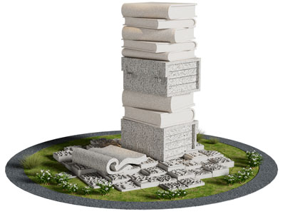 新中式书本汉字城市雕塑小品3d模型 新中式书本汉字城市雕塑小品