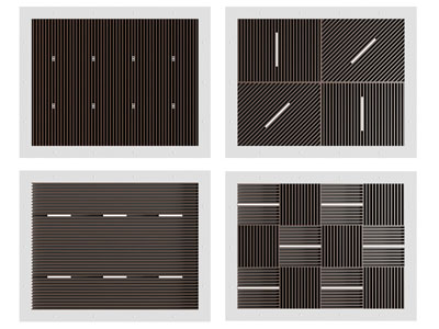 现代木栅格铝方通天花吊顶