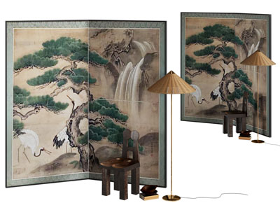 新中式实木休闲椅子 隔断屏