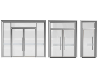 现代办公玻璃大门 双开门