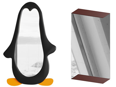 现代卡通企鹅穿衣镜 装饰镜子