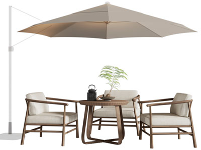 现代遮阳伞 休闲桌椅组合